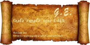 Gyöngyössy Edit névjegykártya